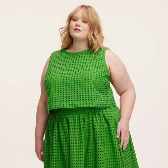 NWT Eyelet Shell Tank Top - kate spade new york x Target Green - Picture 1 of 3